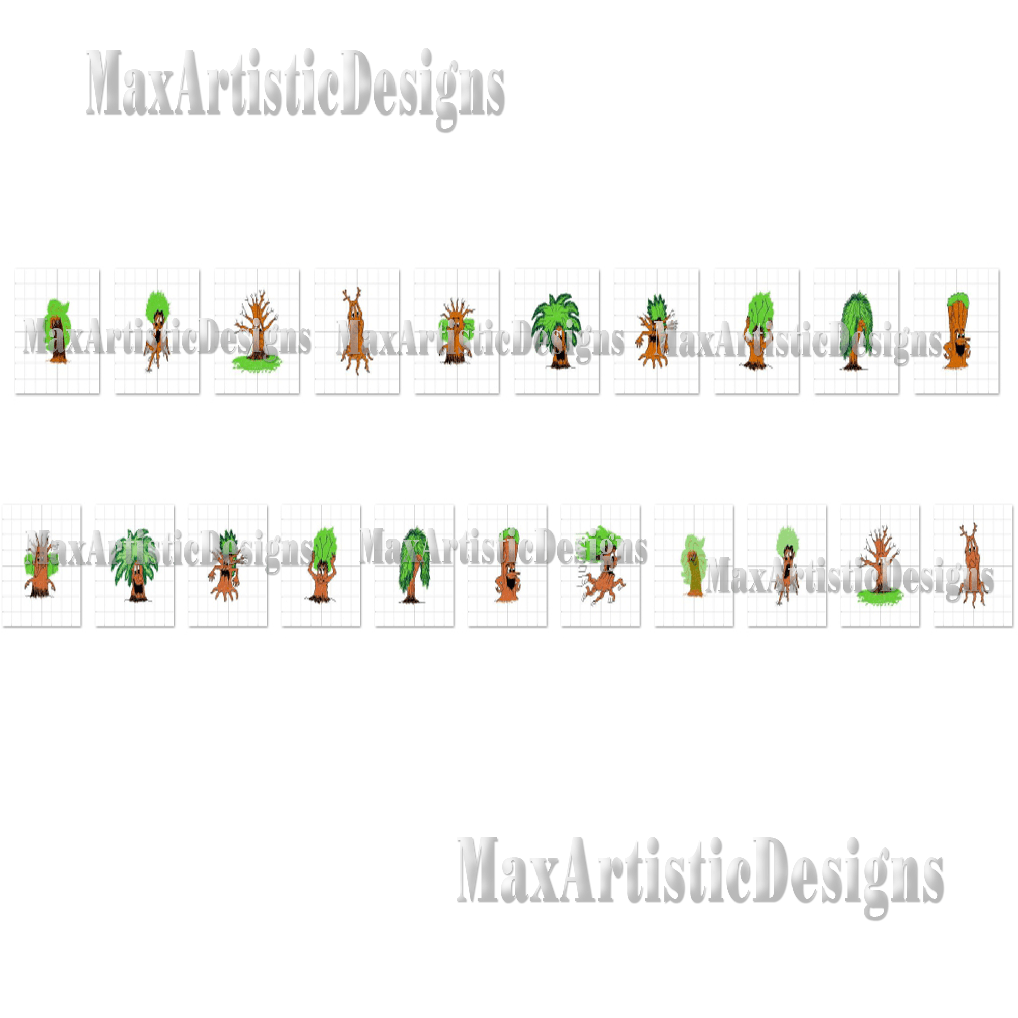 Plus de 20 motifs de broderie d'arbres amusants Motifs de broderie à la machine