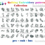 Collection de plus de 525 motifs de broderie quilting pour machine à broder aux formats pes emb hus