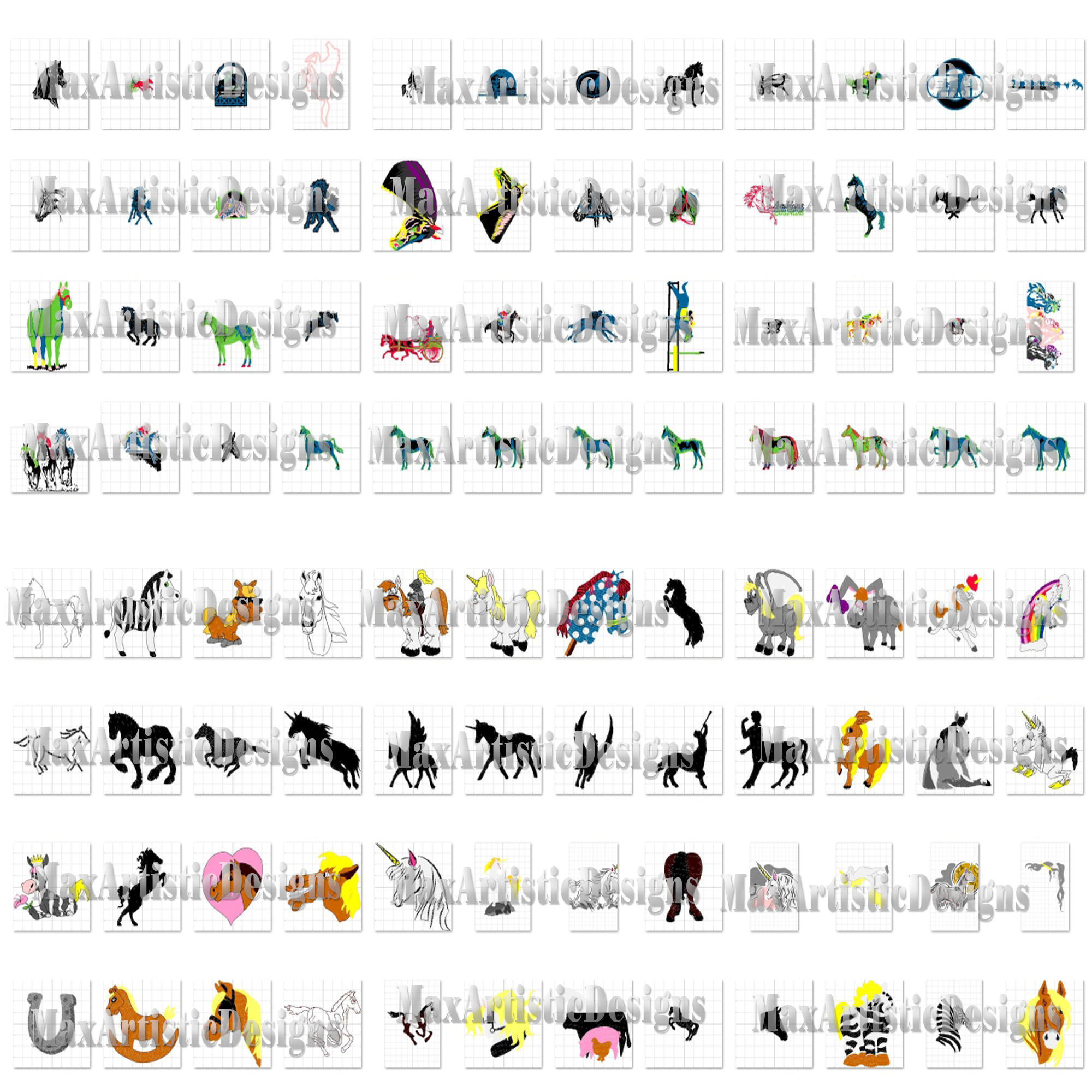 430+Horses embroidery patterns Machine embroidery designs