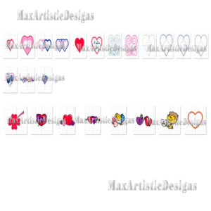 Más de 20 patrones de bordado de corazones Diseños de bordado a máquina