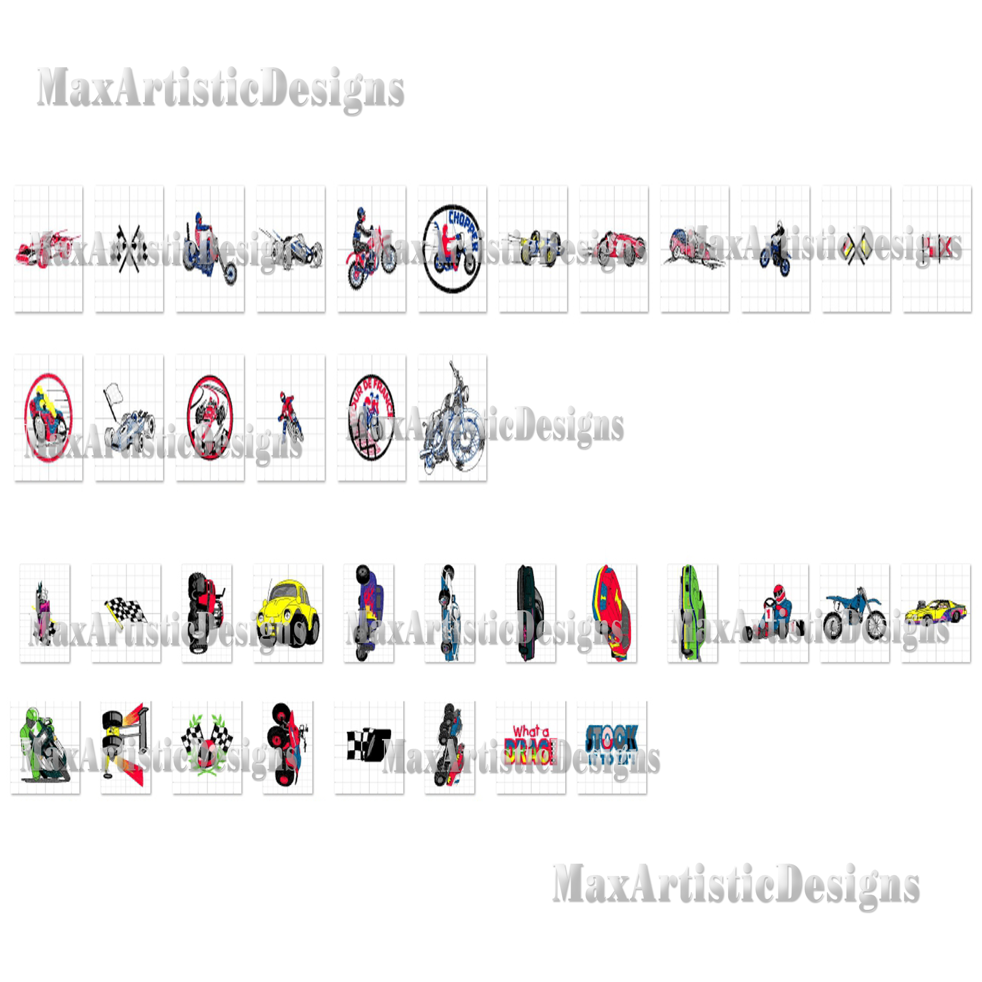 Más de 30 patrones de bordado de carreras Diseños de bordado a máquina