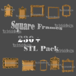 stl modèles 3d 235+ pièces ensemble de cadres carrés pour routeur cnc aspire artcam graveur sculpture