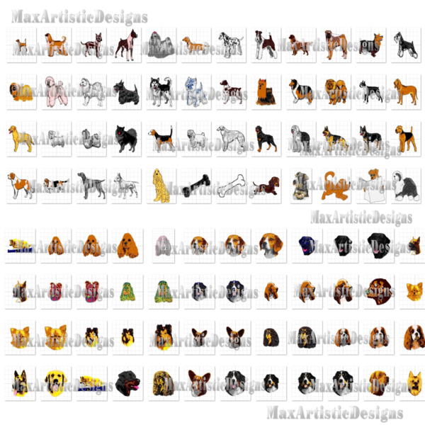 Motifs de broderie à la machine Plus de 570 motifs de broderie de chiens