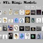 430+ 3d stl anneaux modèles bijoux stl pour cnc routeur imprimante artcam aspire