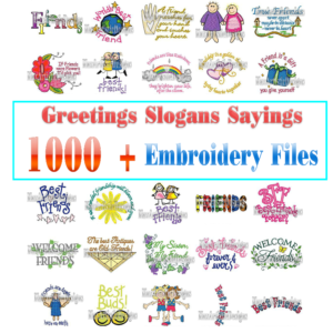 Über 1000 Stickereigrüße Slogans Sprüche Stickmaschinenmuster im Pes-Dateiformat