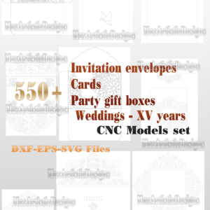 1000+ invitation card cnc vectors for social events dxf eps files for plasma router, cnc printer digital download