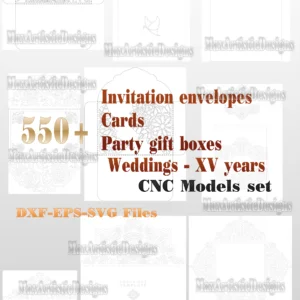 1000+ invitation card cnc vectors for social events dxf eps files for plasma router, cnc printer digital download