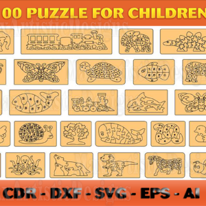 Über 100 Tier-Puzzle-Vektoren 2d für Kinder svg cdr dxf cnc plasma cricut schneiden