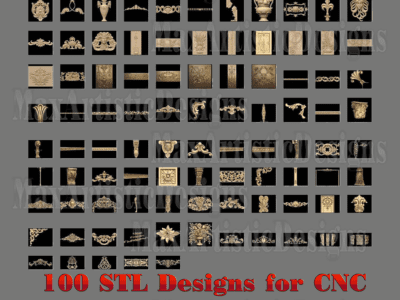 100 3d stl models decoration set for cnc relief artcam 3d printer aspire download