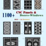 1100 dxf files door windows arc panels for plasma router laser cut files cnc vectors download