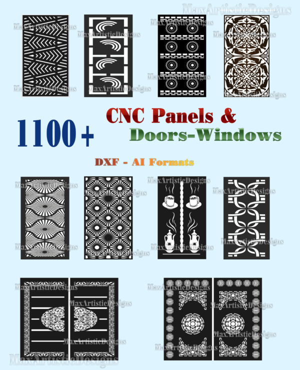 1100 archivos dxf paneles de arco de ventanas de puerta para enrutador de plasma archivos de corte láser cnc descarga de vectores