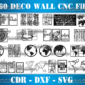 Plus de 140 décors muraux au format dxf cdr pour la découpe laser plasma et le téléchargement numérique vectoriel cnc