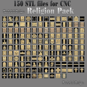 Más de 140 paneles de iconos de religión 3d modelos stl 3d para descarga digital del enrutador cnc artcam aspire cut3d