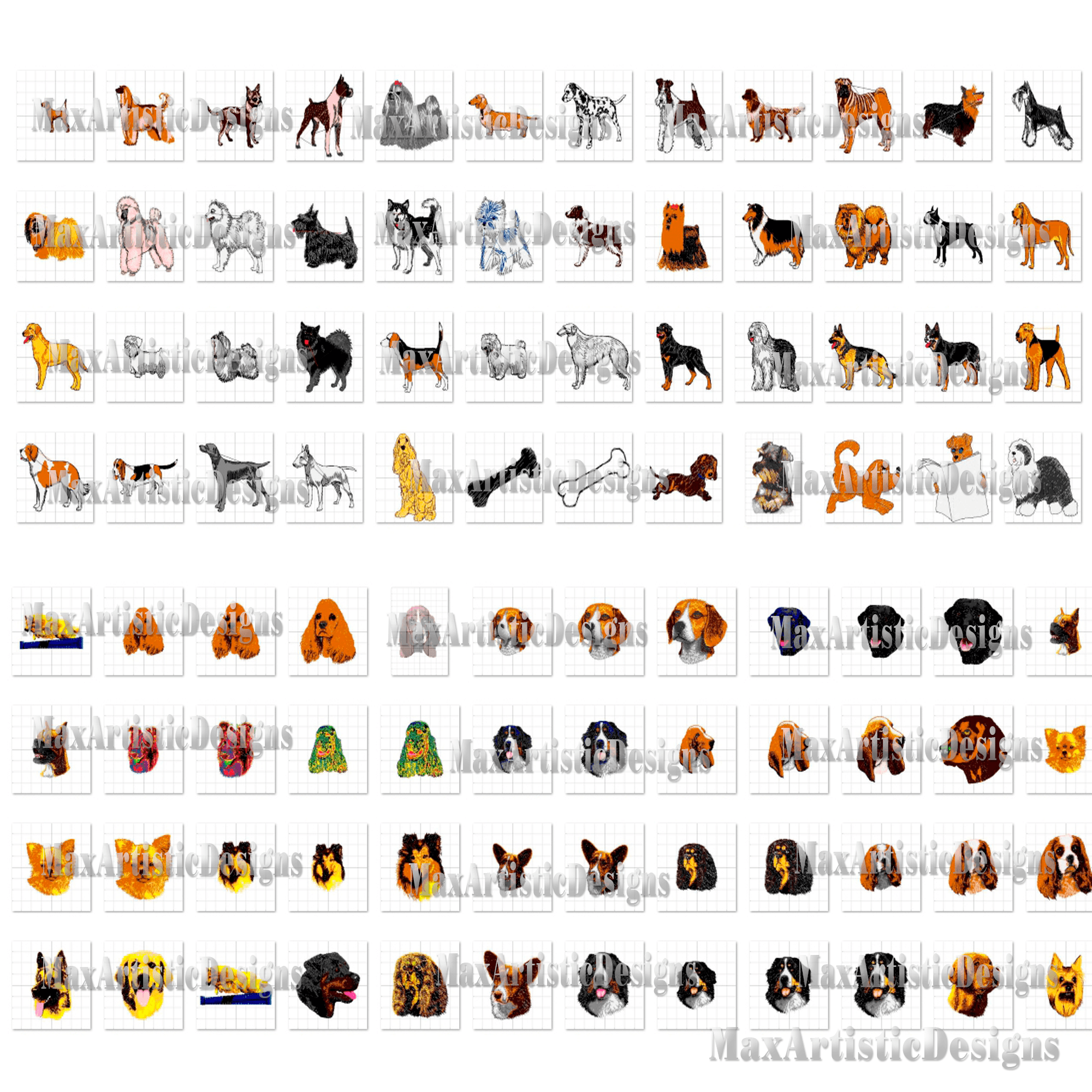 méga collection avec 160 000 motifs de broderie et autres fichiers de motifs en téléchargement numérique