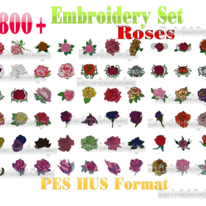 Sammlung von über 1800 Rosen-Stickmaschinendateien im Pes-Format