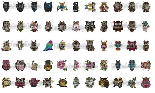 1600+ embroidery owls peacocks chickens birds and more birds embroidery machine files pes emb hus format