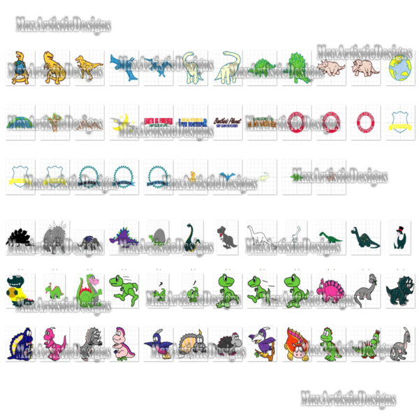 Más de 160 patrones de bordado de dinosaurios Diseños de bordados a máquina