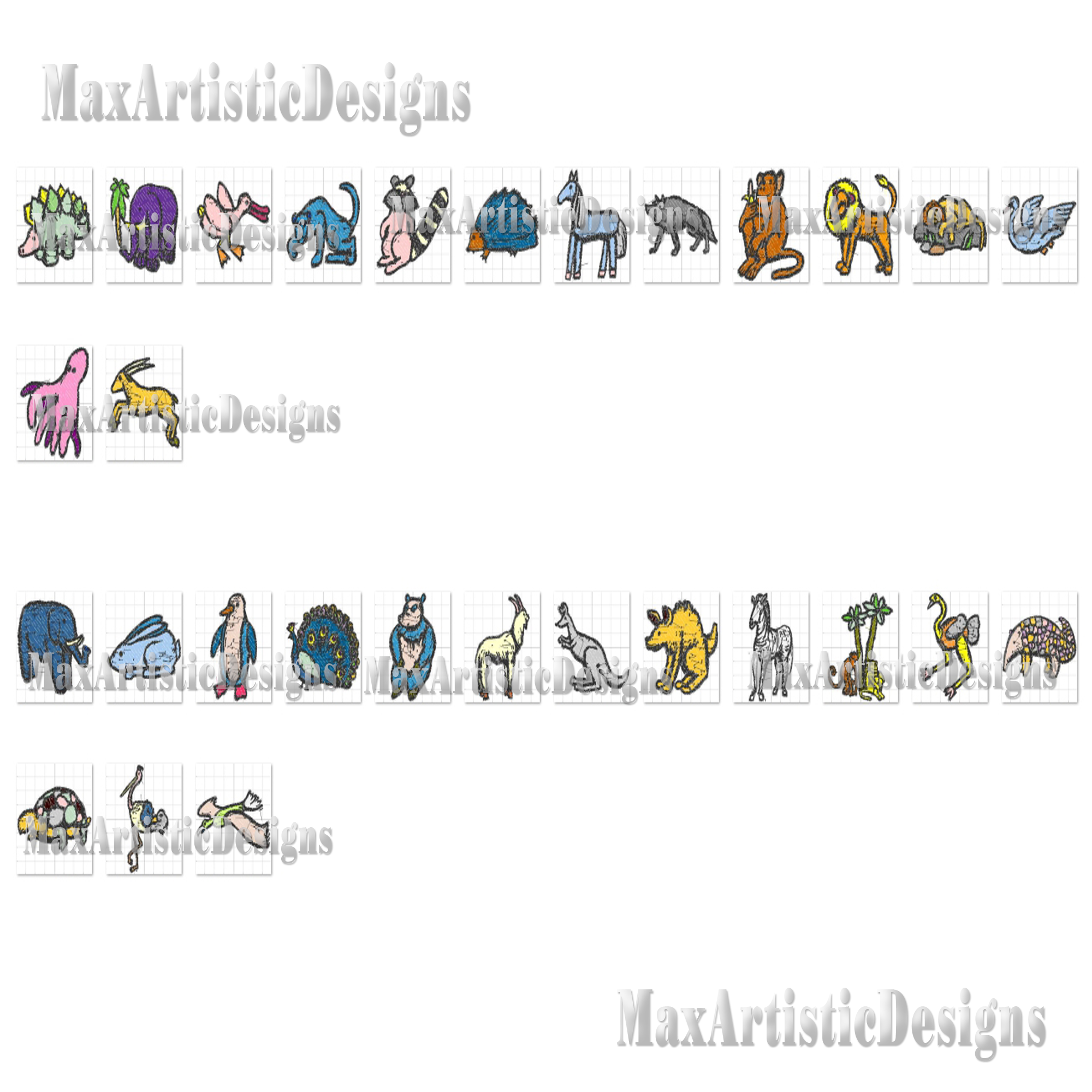 Más de 50 patrones de bordado de animales retro Diseños de bordado a máquina