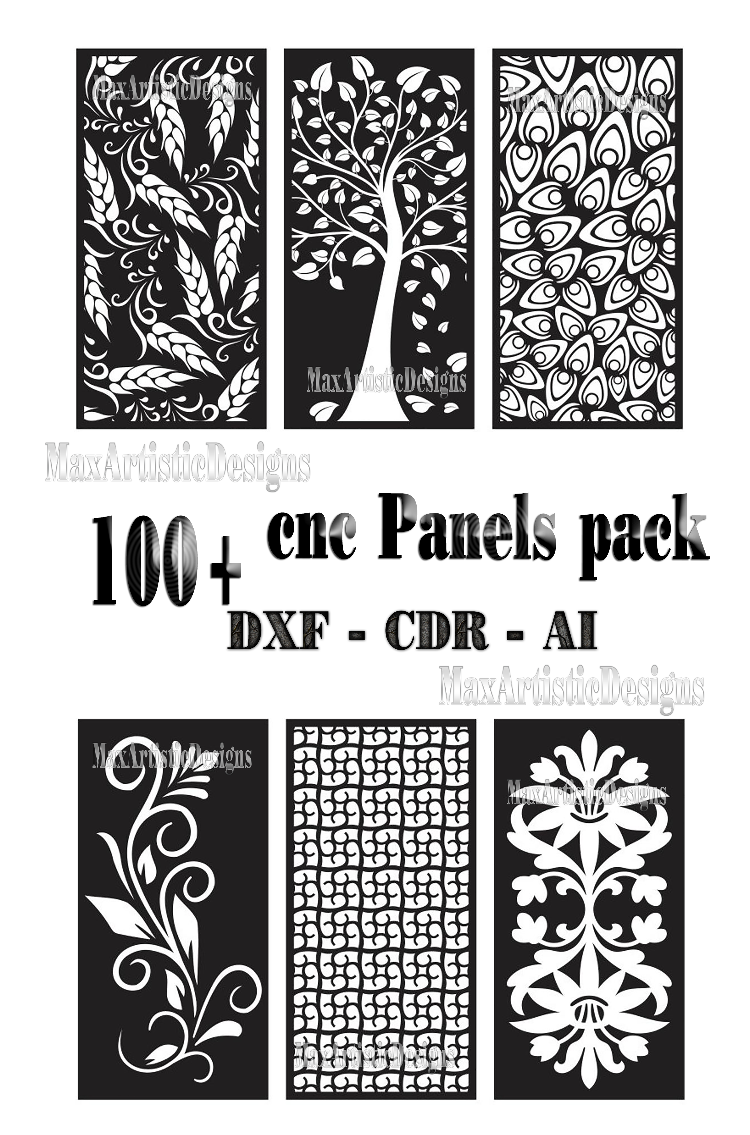 110+ dxf cdr tree panels roses/frames for plasma laser/router cut  files tested cnc