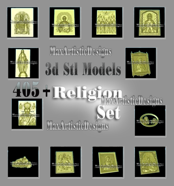 Über 450 stl-3d-Modelle - Religionssatz-Icons für cnc-Router artcam aspire cut3d vcarve cnc-Router
