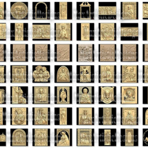 Más de 140 paneles de iconos de religión 3d modelos stl 3d para descarga digital del enrutador cnc artcam aspire cut3d