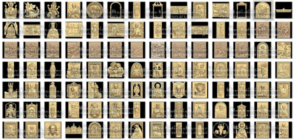 Über 140 3D-Religions-Icon-Panels 3D-STL-Modelle für Artcam Aspire Cut3D-CNC-Router digitaler Download