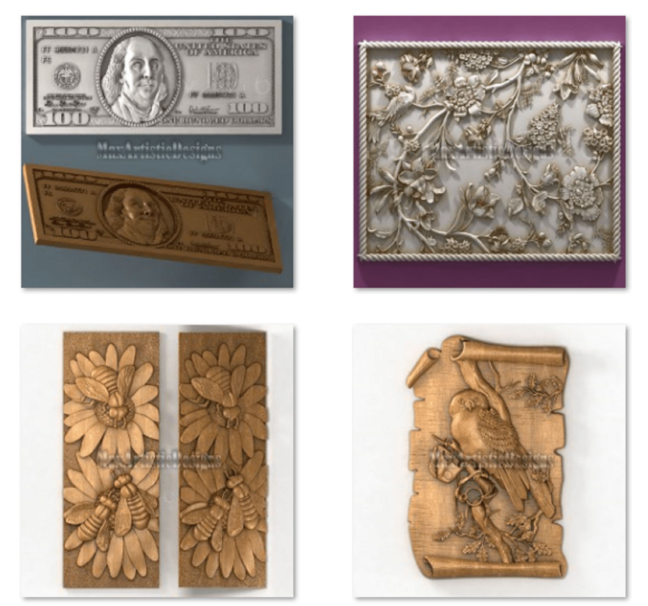 38+ bas-reliefs 3d modèles stl gravure fichiers de sculpture pour routeur cnc artcam aspire set 3 téléchargement numérique