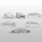 Más de 35 modelos de automóviles 2D en formato svg dxf para corte por chorro de agua con láser, enrutador de plasma, descarga láser cnc