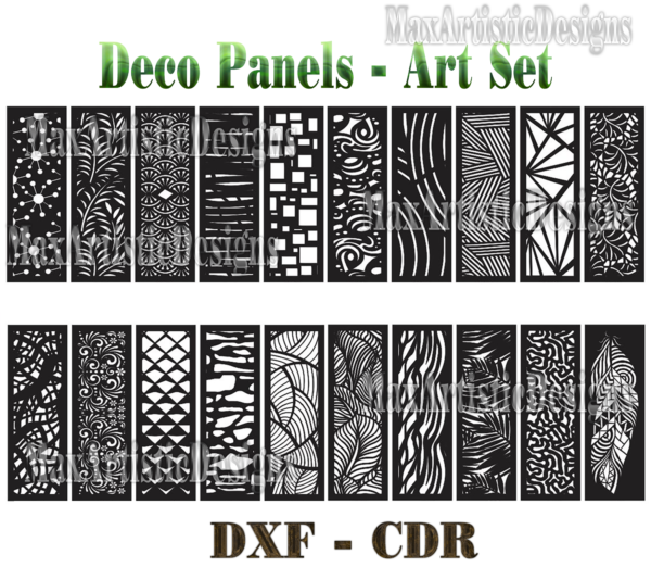 Más de 19 paneles vectoriales dxf cdr "gemotrical abstract" y archivos de corte de arte de marcos de plantas probados cnc para descarga de corte de enrutador y láser de plasma