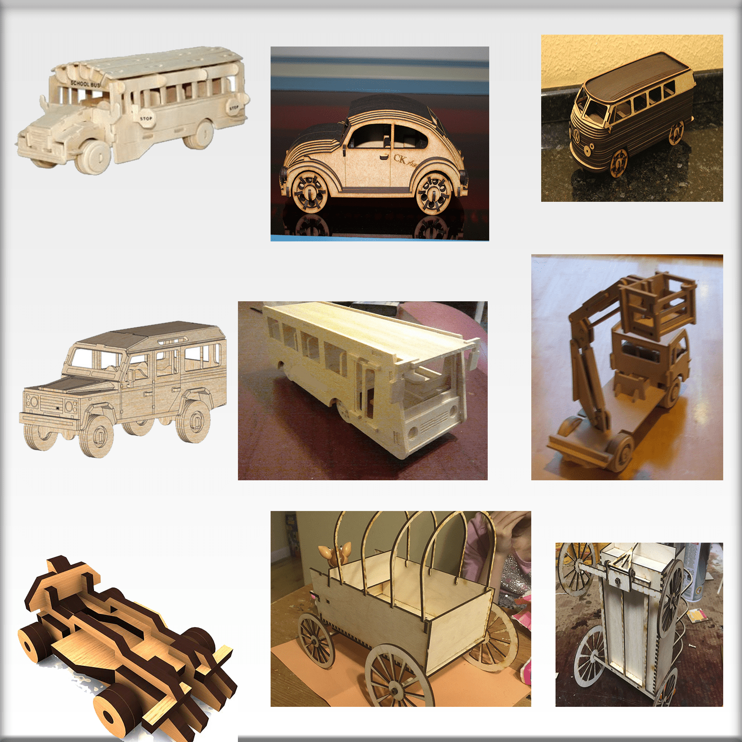230+ laser cut cars, motorcycles, buses and vehicles cnc vector pack in dxf cdr cnc 3d files for pantograph cnc router