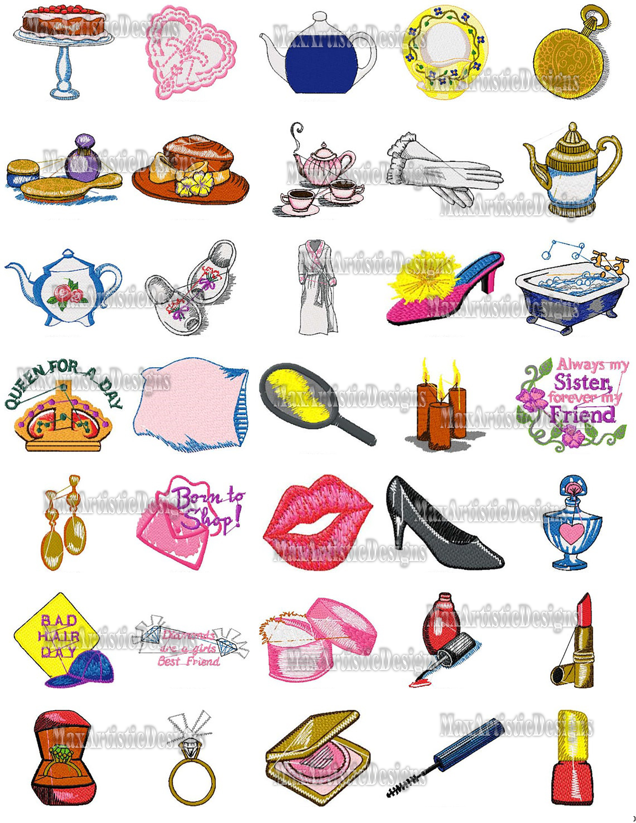 over 350+ embroidery girly collection for embroidery machine patterns pes files