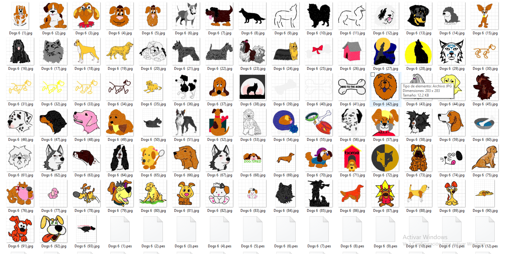 Diseños de bordados a máquina Más de 570 diseños de bordados de perros