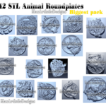 42+ 3d stl animals round plates 42 pcs 3d stl format relief for cnc artcam plasma cut