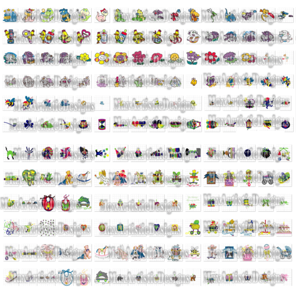 Plus de 3500 fichiers de motifs de broderie pour bébés animaux au format pes à télécharger