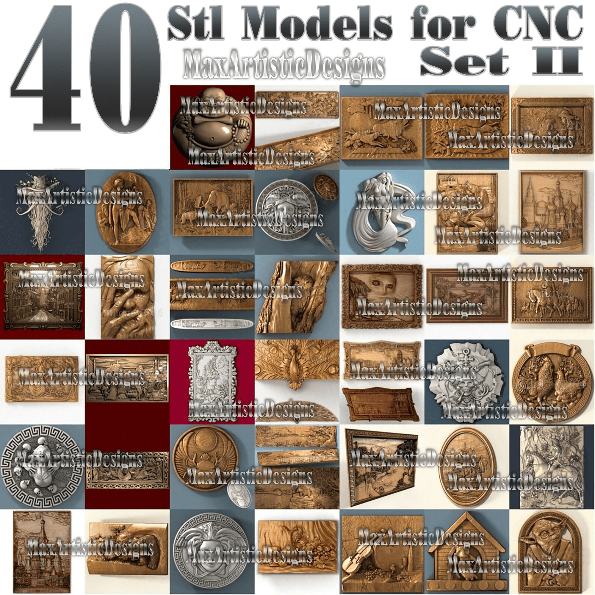 Más de 39 modelos 3d stl bajorrelieve trabajo de metal para enrutador cnc artcam aspire set ii descargar