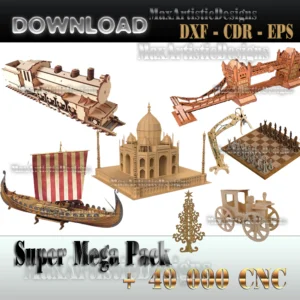 megapack +40000 laser cut vector dxf cdr 2d 3d files, including everything for cnc router plasma cutting download