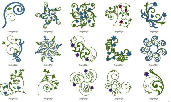 Colección de más de 525 patrones de bordado acolchado para máquina de bordar en formatos pes emb hus