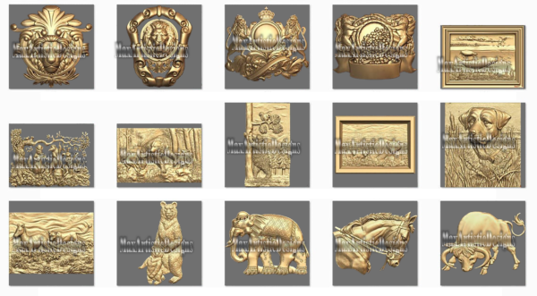 60+ modèles 3d stl - "collection d'animaux" pour imprimante 3d cnc relief artcam aspire
