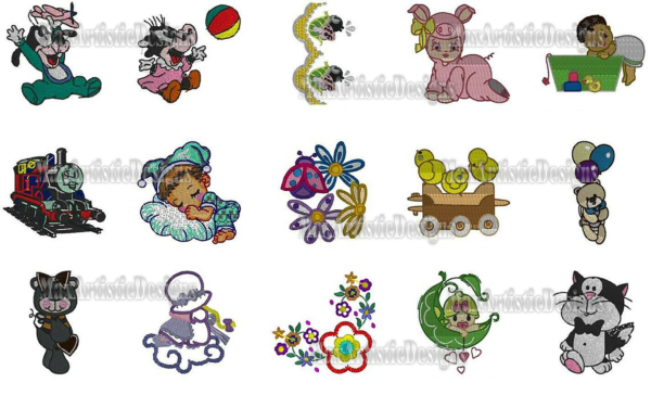 4000+ animal baby related embroidery machine pattern files in pes emb hus formats