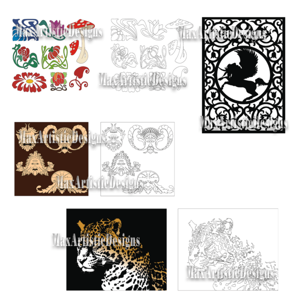 megapack +40000 laser cut vector dxf cdr 2d 3d files, including everything for cnc router plasma cutting download