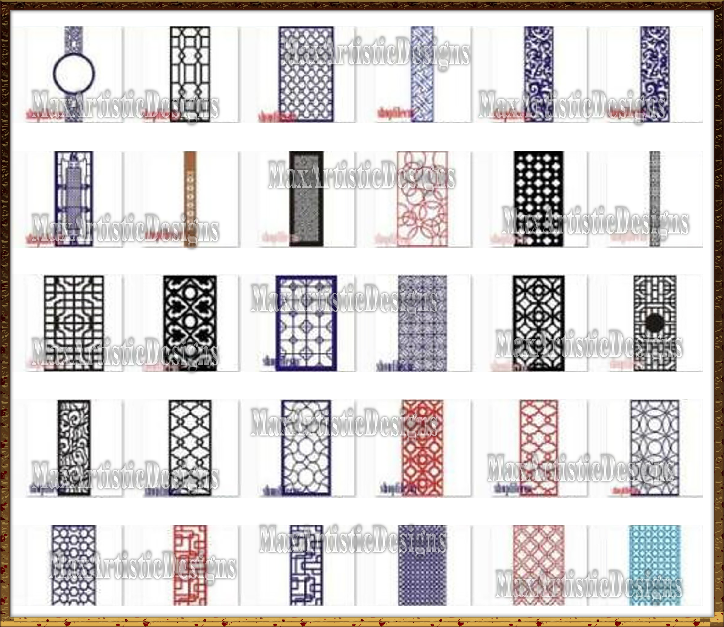2000 dxf cdr deco panels files many frames for cnc plasma laser cut, cnc vector, ready to cut download