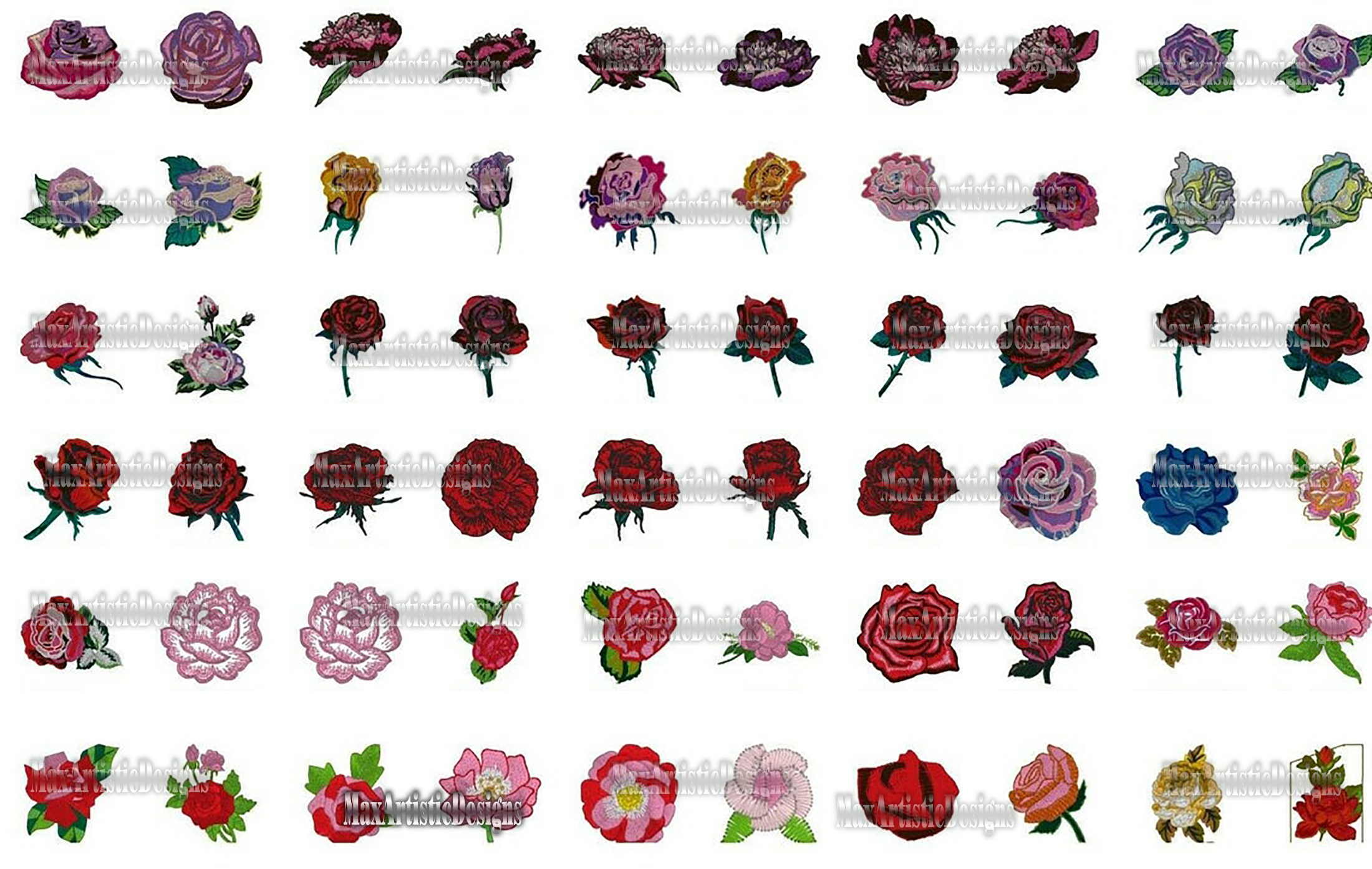 Colección de archivos de máquina de bordar de rosas 1800+ en formato pes