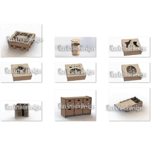 180+ ornamental boxes pantograph laser cut vectors in dxf and cdr files for cnc router digital download
