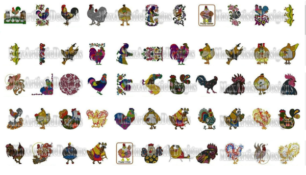 1600+ broderie hiboux paons poulets oiseaux et plus d'oiseaux broderie machine fichiers pes emb hus format