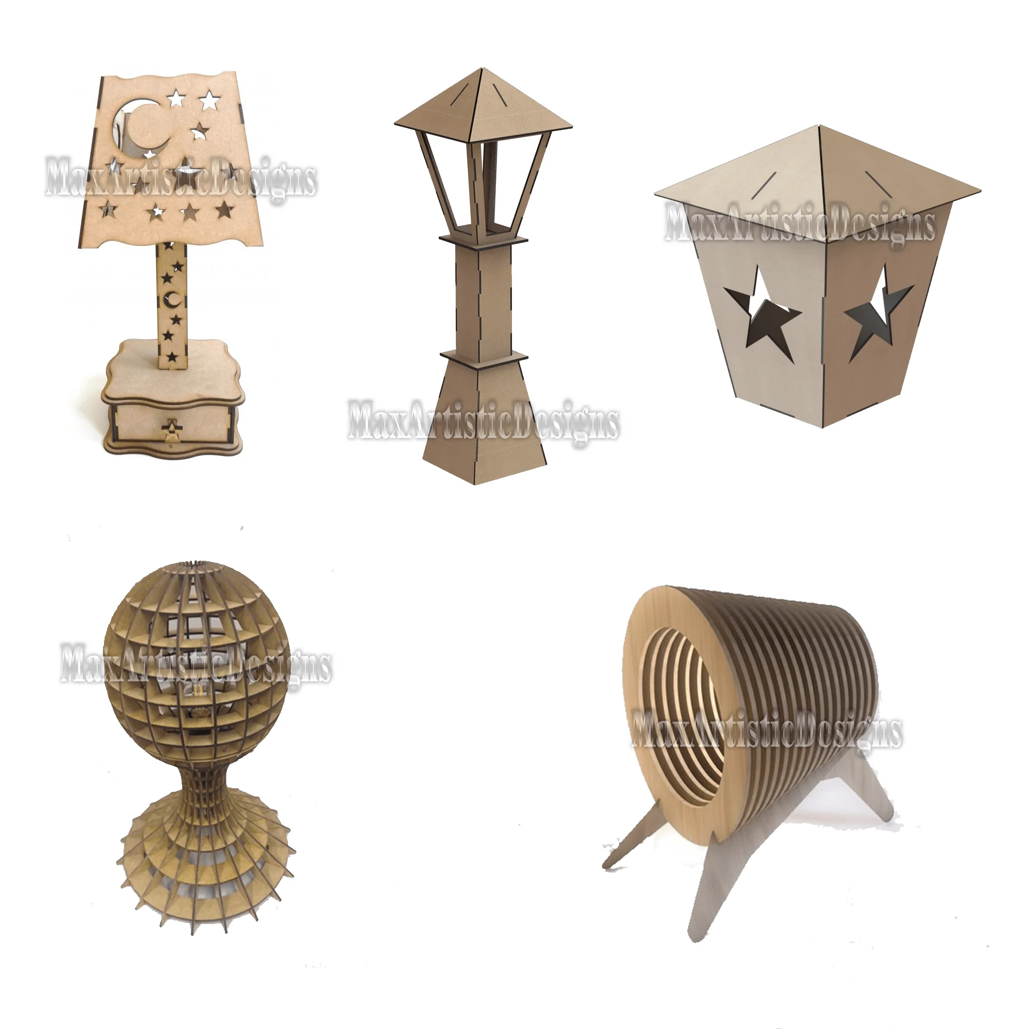 Laser Cut Wooden Lamp Personalized – BE 3D Print Shop