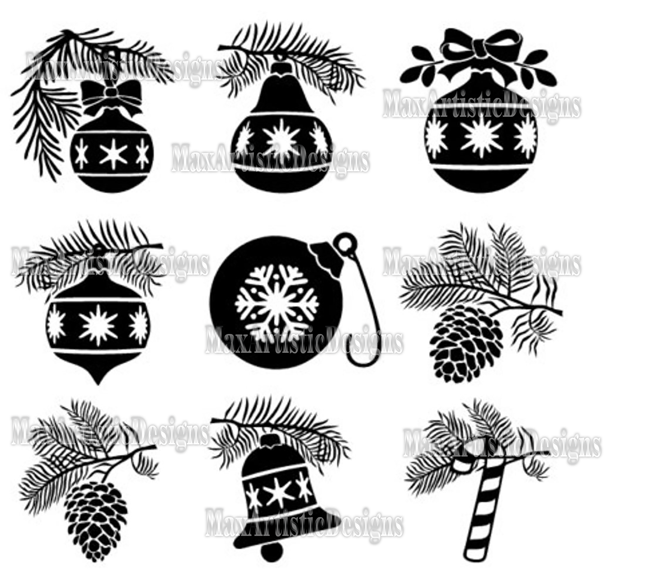 70+ “Christmas toys, santa, snowflake” cnc vector files for laser cutting machine,  cnc router, plasma  in dxf cdr file formats