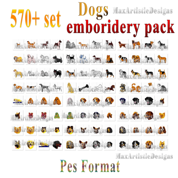 Machine embroidery designs 570+ Dogs embroidery designs