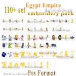 Más de 110 patrones de bordado del imperio de Egipto Diseños de bordados a máquina