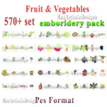 Disegni da ricamo a macchina: oltre 570 ricami di frutta e verdura