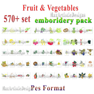 Disegni da ricamo a macchina: oltre 570 ricami di frutta e verdura